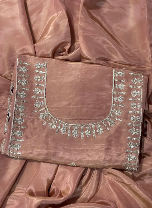 FS1058 | Peach | Shimmer Suit | Party Wear | Wedding | Jaggo | Ring Ceremony | Festiva |