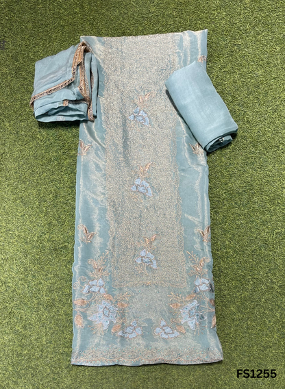 FS1255 | Light Sky-Blue | Shimmer suit | Wedding | Party Wear | Jaggo | Ring Ceremony | Festival