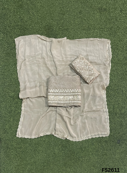 FS2611 | Golden | Self-Print | Shimmer Suit | Party Wear | Wedding | Jaggo | Ring Ceremony | Festival