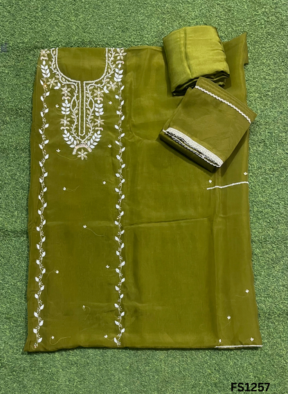 FS1257 | Green | Shimmer Suit | Party Wear | Wedding | Jaggo | Ring Ceremony | Festival