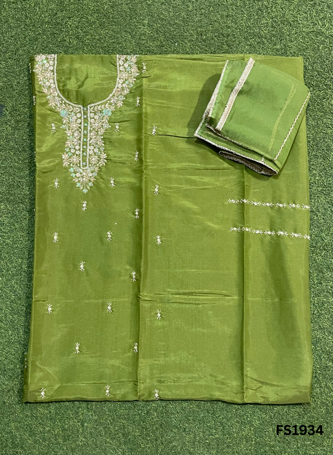 FS134 | Mehandi | Shimmer Suit | Party Wear | Wedding | Jaggo | Ring Ceremony | Festival