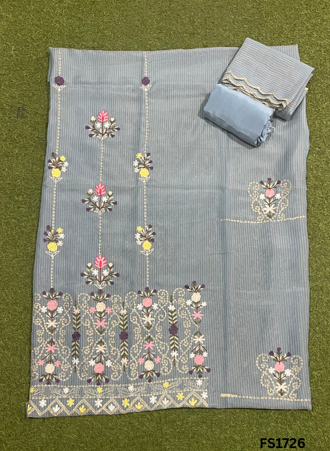 FS1726 | Self-Print | Shimmer Suit | Party Wear | Wedding | Jaggo | Ring Ceremony | Festival