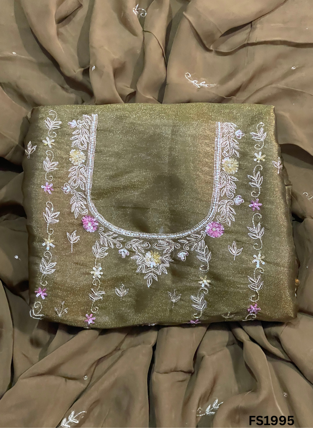 FS1995 | Mehandi | Shimmer suit | Wedding | Party Wear | Jaggo | Ring Ceremony | Festival