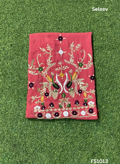 FS1013 | Gajari | Georgette | Party Wear | Wedding | Jaggo | Ring Ceremony | Festival | Hand-Work suit |