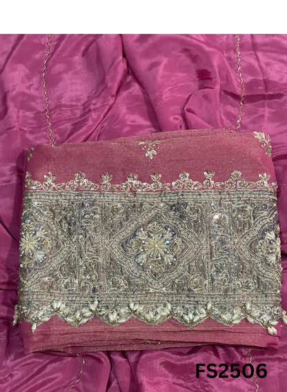FS2506 |  Pink | Shimmer Suit | Party Wear | Wedding | Jaggo | Ring Ceremony | Festival