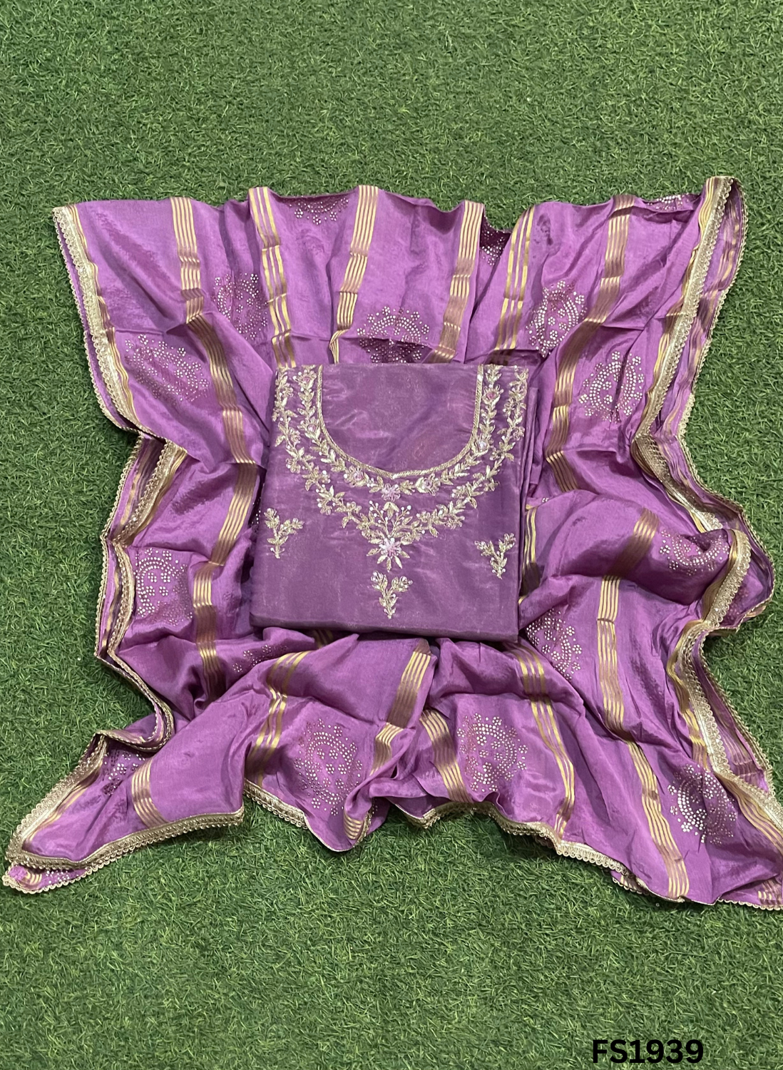 FS1939 | Purple | Shimmer Suit | Party Wear | Wedding | Jaggo | Ring Ceremony | Festival