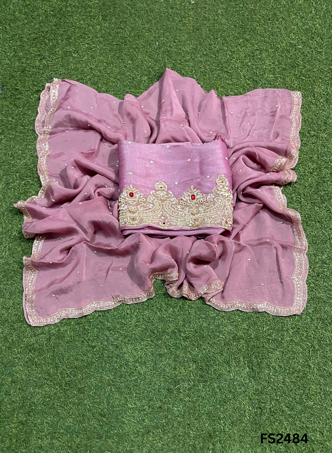 FS2484 | Pink | Shimmer Suit | Party Wear | Wedding | Jaggo | Ring Ceremony | Festival