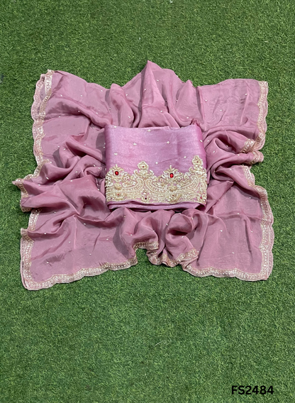 FS2484 | Pink | Shimmer Suit | Party Wear | Wedding | Jaggo | Ring Ceremony | Festival