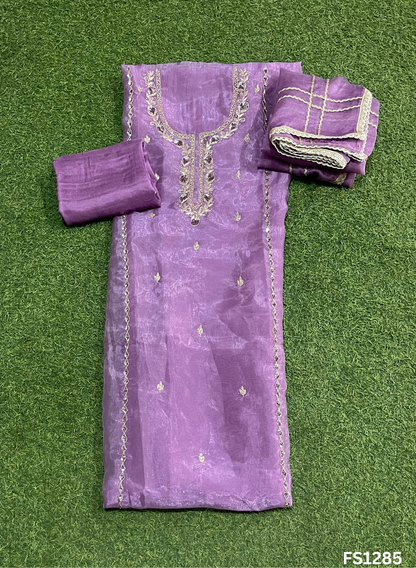 FS1285 | Lavender | Glass Shimmer Suit | Party Wear | Wedding | Jaggo | Ring Ceremony | Festival
