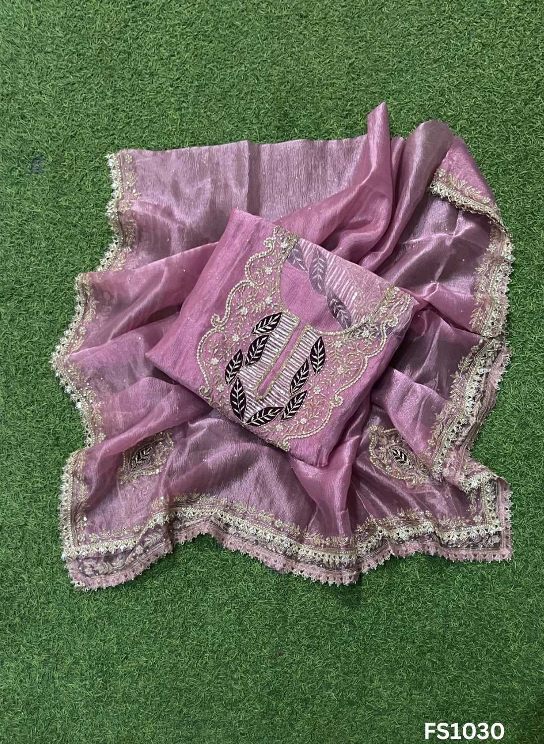FS1030 | Onion | Crush Shimmer Suit | Party Wear | Wedding | Jaggo | Ring Ceremony | Festival |