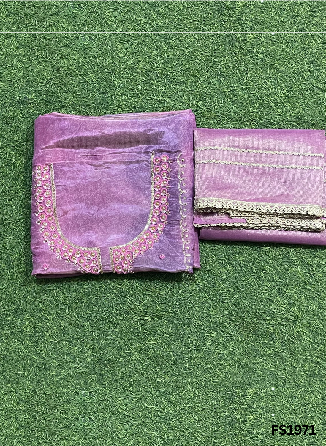 FS1971 | Self-Print | Shimmer Suit | Party Wear | Wedding | Jaggo | Ring Ceremony | Festival