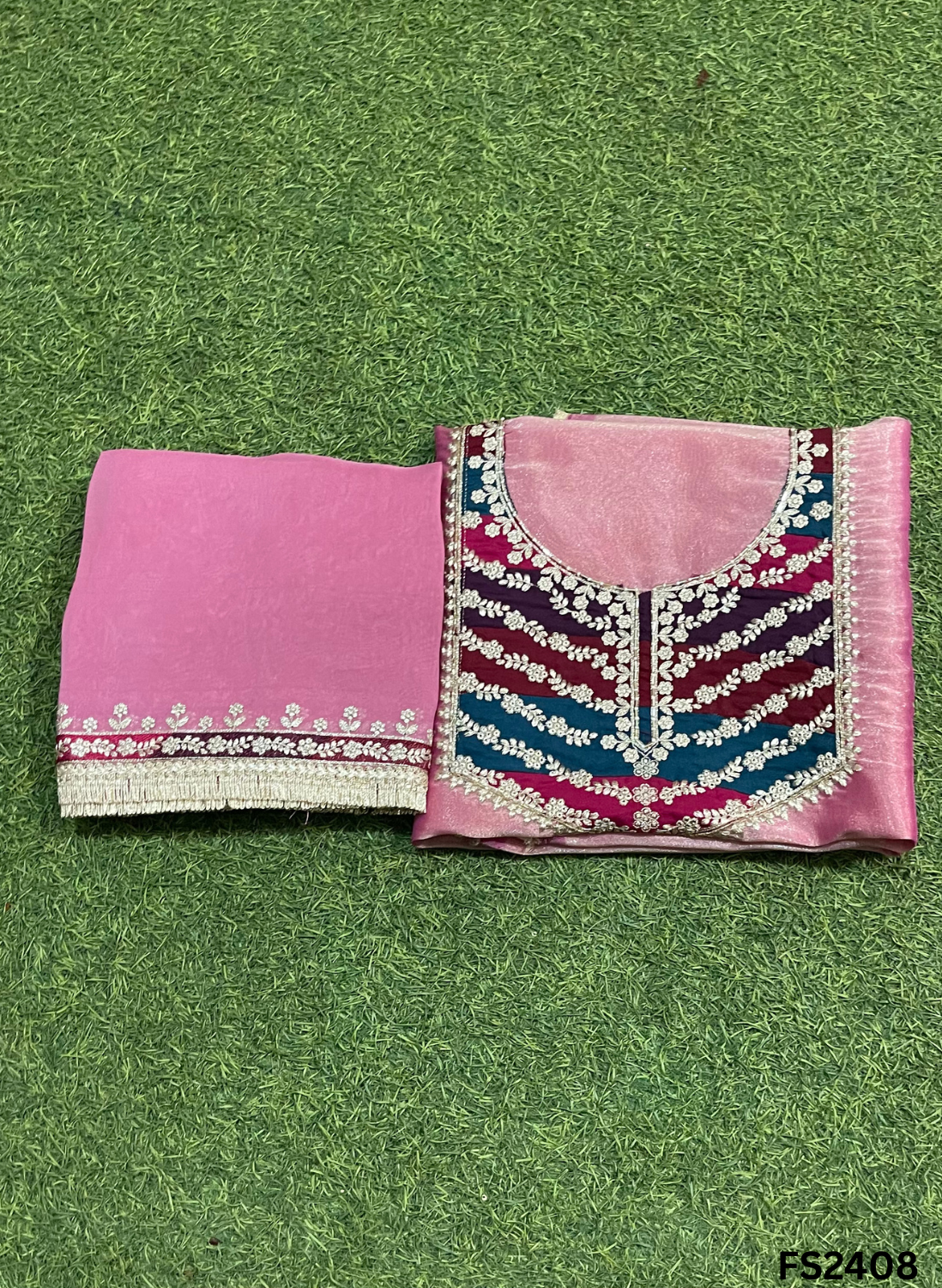 FS2408 | Golden |  Shimmer Suit | Party Wear | Wedding | Jaggo | Ring Ceremony | Festival|