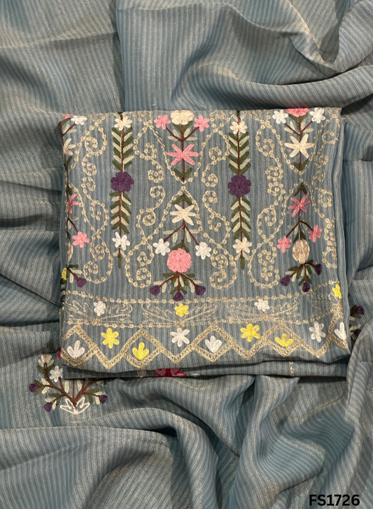 FS1726 | Self-Print | Shimmer Suit | Party Wear | Wedding | Jaggo | Ring Ceremony | Festival