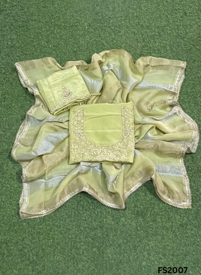 FS2007 | Sky-Blue | Shimmer Suit | Party Wear | Wedding | Jaggo | Ring Ceremony | Festival