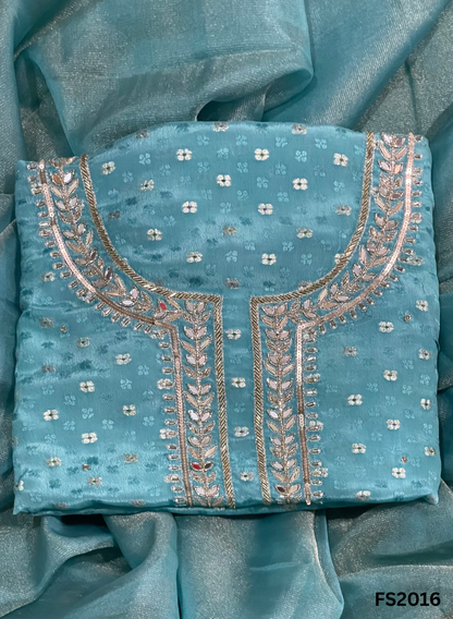 FS2016  | Self Print Shimmer Suit | Party Wear | Wedding | Jaggo | Ring Ceremony | Festival | F9EAAA