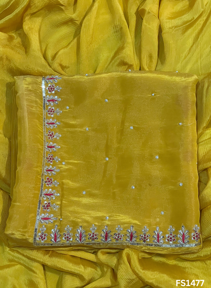FS1477 | Yellow | Shimmer Suit | Party Wear | Wedding | Jaggo | Ring Ceremony | Festival