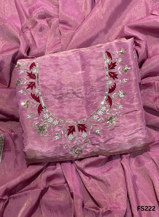 FS222 | Pink Shade | Shimmer Suit | Party Wear | Wedding | Jaggo | Ring Ceremony | Festival| F9HCAA
