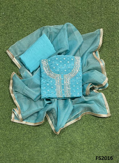 FS2016  | Self Print Shimmer Suit | Party Wear | Wedding | Jaggo | Ring Ceremony | Festival | F9EAAA