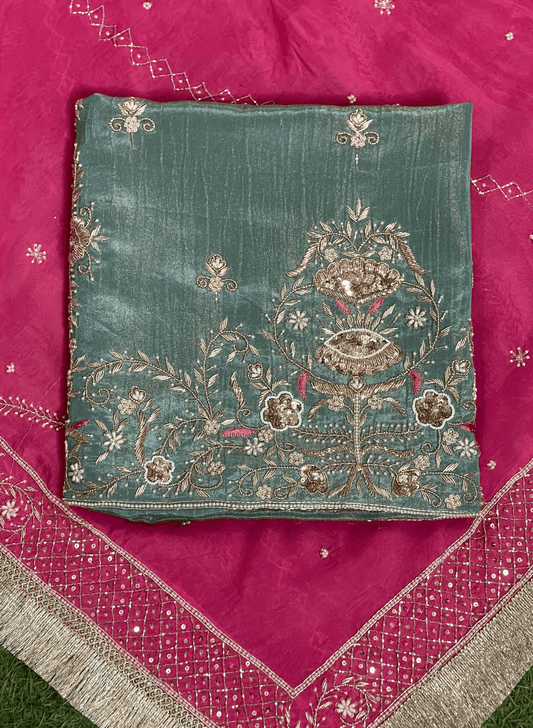 Kurti-Lehenga Shimmer | Party Wear | Wedding | Jaggo | Ring Ceremony | Festival | FS335