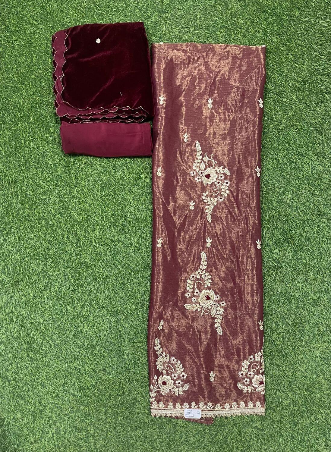 Shimmer velvet Suit | Party Wear | Wedding | Jaggo | Ring Ceremony | Festival | FS222