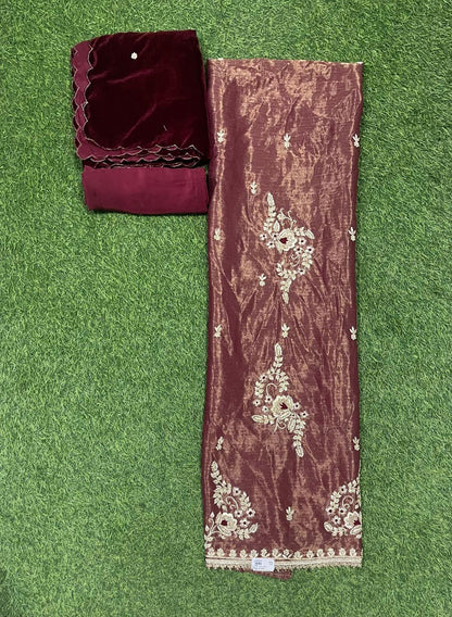 Shimmer velvet Suit | Party Wear | Wedding | Jaggo | Ring Ceremony | Festival | FS222