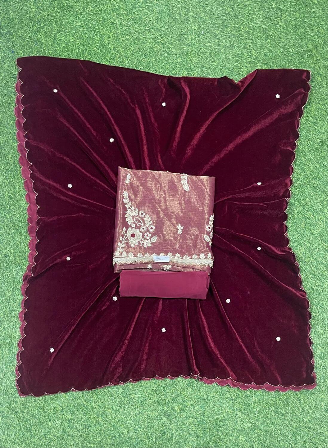 Shimmer velvet Suit | Party Wear | Wedding | Jaggo | Ring Ceremony | Festival | FS222