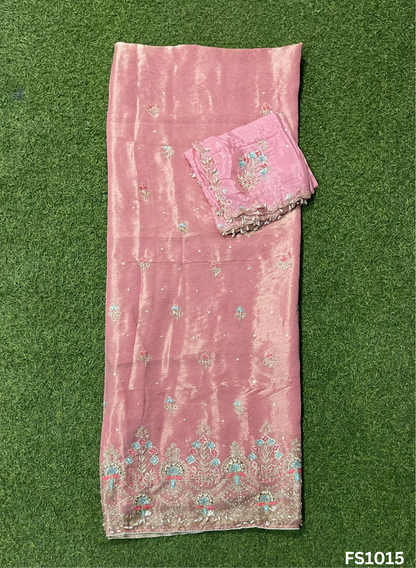 FS1015 | Baby-Pink | Self-Print | Shimmer Suit | Party Wear | Wedding | Jaggo | Ring Ceremony | Festival