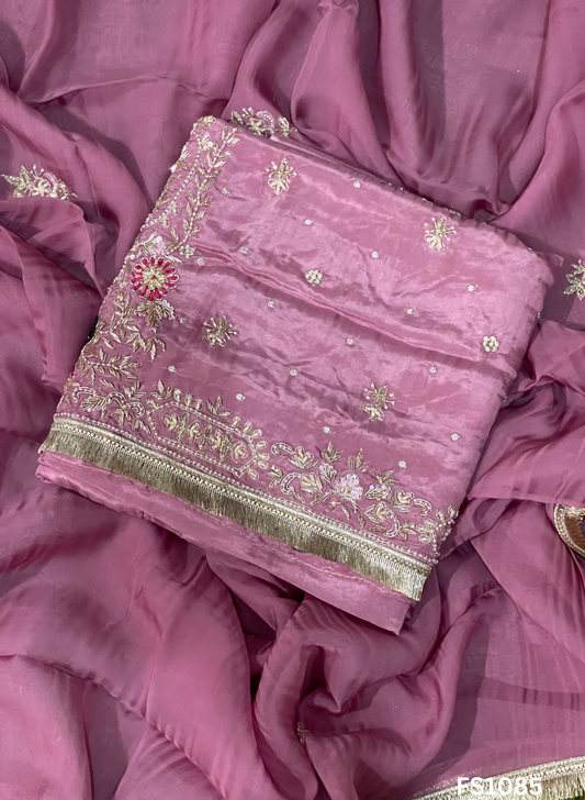 FS1085 | Onion | Silk | Party Wear | Wedding | Jaggo | Ring Ceremony | Festival