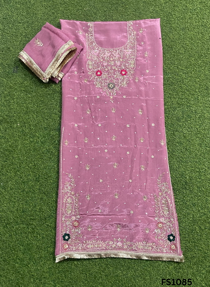 FS1085 | Onion | Silk | Party Wear | Wedding | Jaggo | Ring Ceremony | Festival