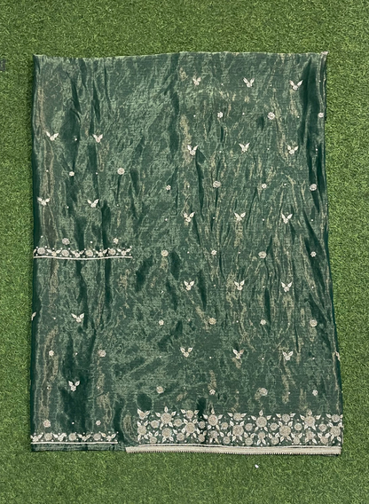 FS2455| Bottle-Green |  Velvet suite | Pure velvet | Wedding | Party Wear | Jaggo | Ring Ceremony | Festival