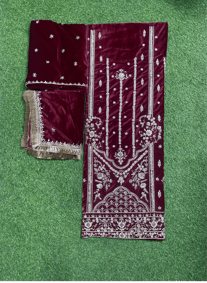 Velvet suite | Pure velvet | Wedding | Party Wear | Jaggo | Ring Ceremony | Festival|