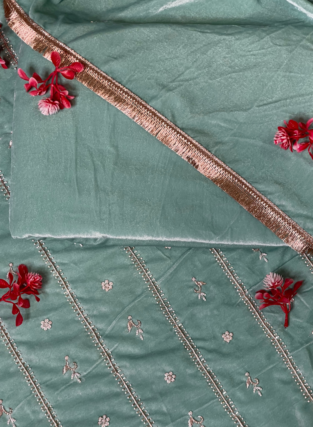 Sky blue |velvet suite | Pure velvet | Wedding | Party Wear | Jaggo | Ring Ceremony | Festival | Allover