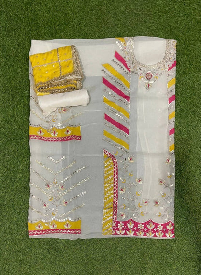 White Organza Suit | Wedding | Party Wear | Jaggo| Festival | Casual Wear |