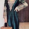 Green Crepe Suit , Party Wear , Wedding , Celebrity , Festival , Ring Ceremony