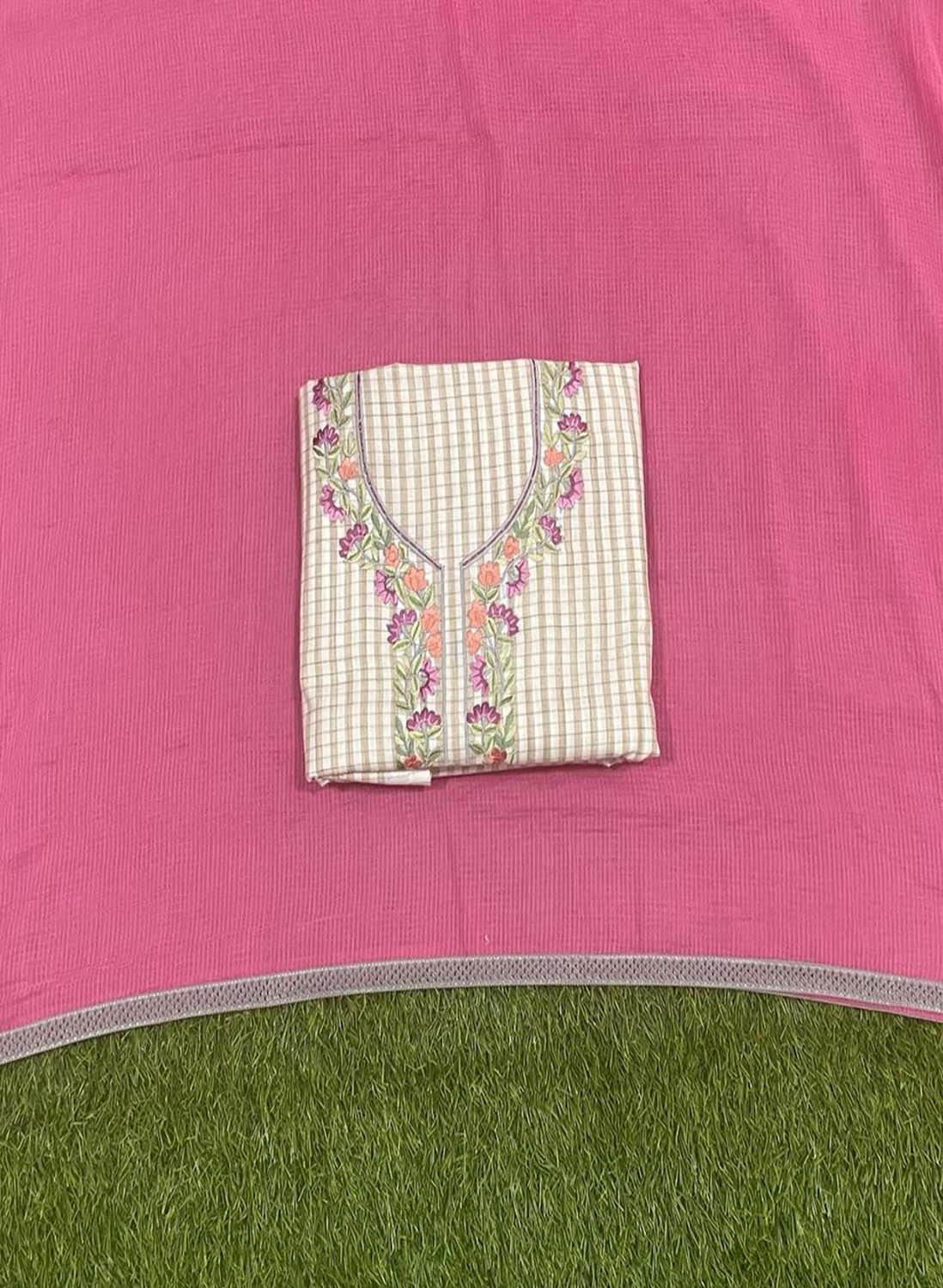 Pink | Cotton Suit | Party Wear | Wedding | Causal | Festival | Check Print | Summer Wear