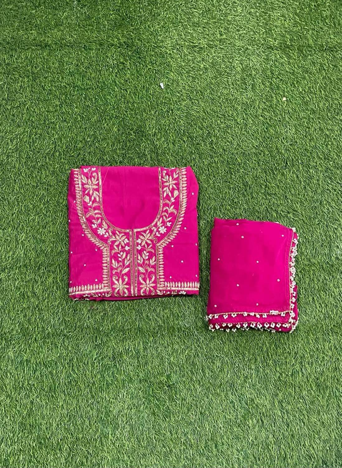 Hot Pink | Cross Silk Suit | Wedding | Party Wear | Jaggo | Ring Ceremony | Festival | Bridal